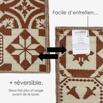Tapis extérieur terrasse réversible - Tapis de jardin imperméable et résistant UV - Marron - 182x122 cm - HOMESCAPES