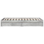 vidaXL Cadre de lit avec tiroirs sans matelas gris béton 90x190 cm