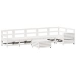vidaXL Salon de jardin 7 Pièces blanc bois de pin massif