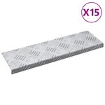 vidaXL Marches d'Escalier Aluminium - Paquet de 15  Antidérapant  60x18 cm