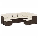 vidaXL Salon de jardin avec coussins 9 Pièces marron résine tressée