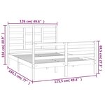 vidaXL Cadre de lit bois massif 120x190 cm petit double