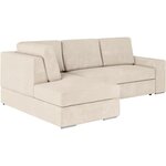 Canapé d'angle gauche convertible ARTEMIS 4 places - Velours côtelé beige - 246 x 174 x 96 cm
