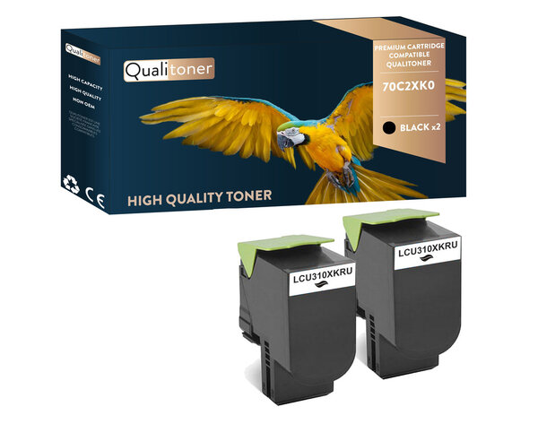 Qualitoner x2 toners 70c2xk0 noir compatible pour lexmark