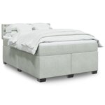 vidaXL Sommier à lattes de lit et matelas Gris clair 140x200cm Velours