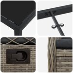 vidaXL Set de jardin de 5 pièces Gris Poly Rattan
