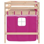 vidaXL Lit mezzanine enfants avec rideaux sans matelas rose 90x190 cm