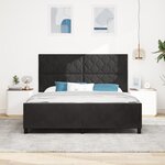 lit vidaXL Noir 180x200 cm en Velours