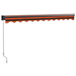 vidaXL Auvent rétractable orange et marron 3x2 5 m tissu et aluminium