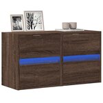 vidaXL Meubles TV muraux lumières LED 2 Pièces chêne marron 41x31x45 cm