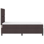 vidaXL Lit à ressorts avec matelas & LED Marron foncé 100x200 cm Tissu
