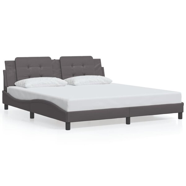 vidaXL Cadre de lit sans matelas gris 180x200 cm similicuir