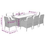 vidaXL Ensemble à manger de jardin et coussins 9 Pièces beige Poly rotin