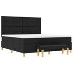 vidaXL Lit Box Spring avec Matelas & Banc Noir 180x200 cm Tissu