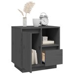 vidaXL Table de chevet Gris 50x34x50 cm Bois de pin massif