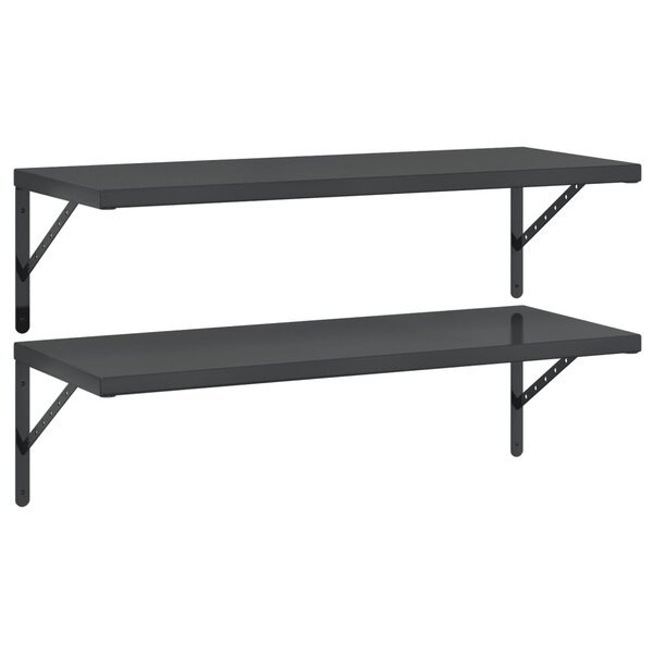 vidaXL Étagères murales 2 Pièces 100x40 cm noir acier inoxydable