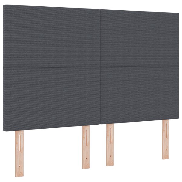 Tête de lit LED vidaXL Gris Foncé 80 cm en Tissu Velours Côtelé