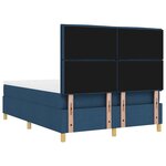 vidaXL Lit à ressorts avec matelas et banc Bleu 160x200 cm Tissu