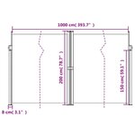 vidaXL Auvent latéral rétractable terre cuite 200x1000 cm