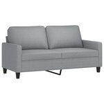 vidaXL Ensemble de canapés 3 Pièces avec coussins Gris clair Tissu