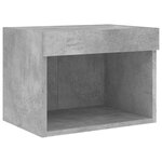vidaXL Table de chevet murale avec lumières LED gris béton
