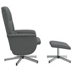 vidaXL Fauteuil de massage inclinable et repose-pieds gris foncé tissu