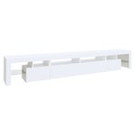 vidaXL Meuble TV avec lumières LED Blanc 260x36 5x40 cm