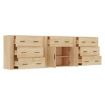 vidaXL Buffets 3 Pièces Chêne sonoma Bois d'ingénierie