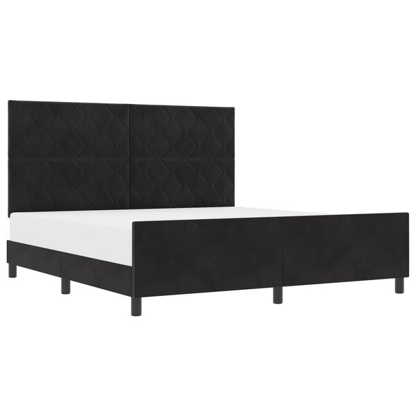 lit vidaXL Noir 180x200 cm en Velours