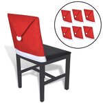 vidaXL Housses de dossier de chaise 6 Pièces Bonnet de Père Noël