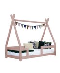Lit cabane enfant NAKANA 80 x 160 rose pastel