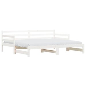 vidaXL Lit de jour avec lit gigogne blanc 90x190 cm bois de pin massif