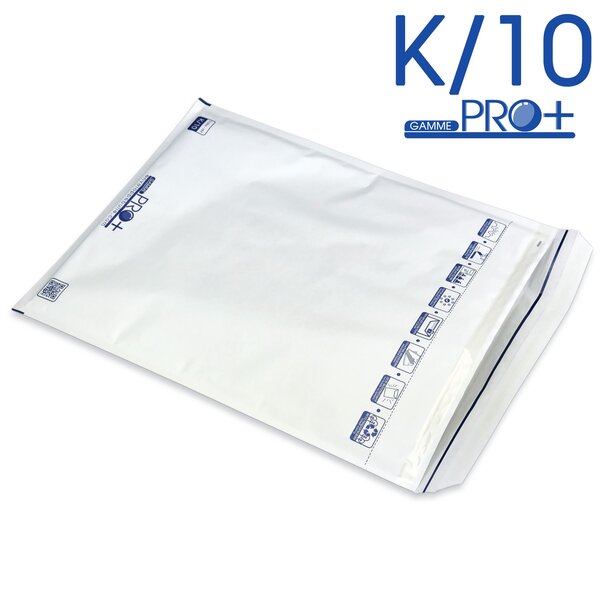 Lot de 200 enveloppes à bulles pro+ blanches k/10 format 340x470 mm