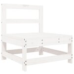 vidaXL Canapé central de jardin blanc bois de pin massif