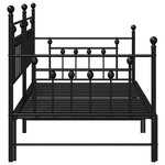 vidaXL Cadre de lit jour avec lit gigogne Noir 107x203 cm Acier