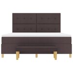 lit box spring vidaXL avec matelas et banc marron foncé 180x200 cm en tissu