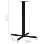 vidaXL Pied de table de bistro Noir 76x76x107 cm Fonte