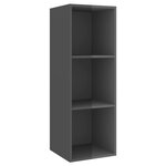vidaXL Ensemble de meubles TV 3 Pièces Gris brillant Bois d'ingénierie