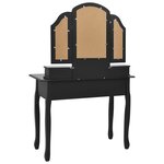 vidaXL Ensemble de coiffeuse et tabouret Noir 100x40x146 cm Paulownia