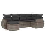 vidaXL Salon de jardin 6 Pièces avec coussins gris résine tressée