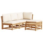 vidaXL Salon de jardin avec coussins 5 Pièces Bois d'acacia solide