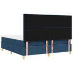 vidaXL Lit avec sommier tapissier et matelas bleu super king en tissu