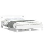 vidaXL Cadre de lit avec tête de lit blanc 140x190cm bois d'ingénierie