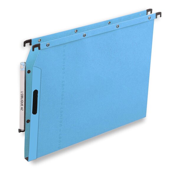 Boîte de 25 dossiers-suspendus AZL L Armoire. Fond 15 mm Kraft bleu L'OBLIQUE AZ