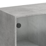 vidaXL Table basse avec portes en verre gris béton 102x50x42 cm