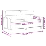 vidaXL Canapé à 2 places Noir 140 cm Tissu