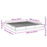 vidaXL Cadre de lit et lumières LED sans matelas sonoma gris 180x200cm