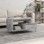 vidaXL Table basse Gris béton 90x49x45 cm Bois d'ingénierie