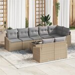 vidaXL Ensemble de canapé de jardin 9 pièces avec coussins en poly rattan noir