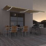 vidaXL Auvent automatique capteur de vent/LED 600x300cm Jaune et blanc